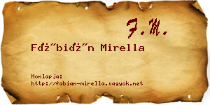 Fábián Mirella névjegykártya